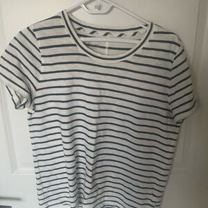 J. Crew Navy and White Striped Short Sleeve Tee